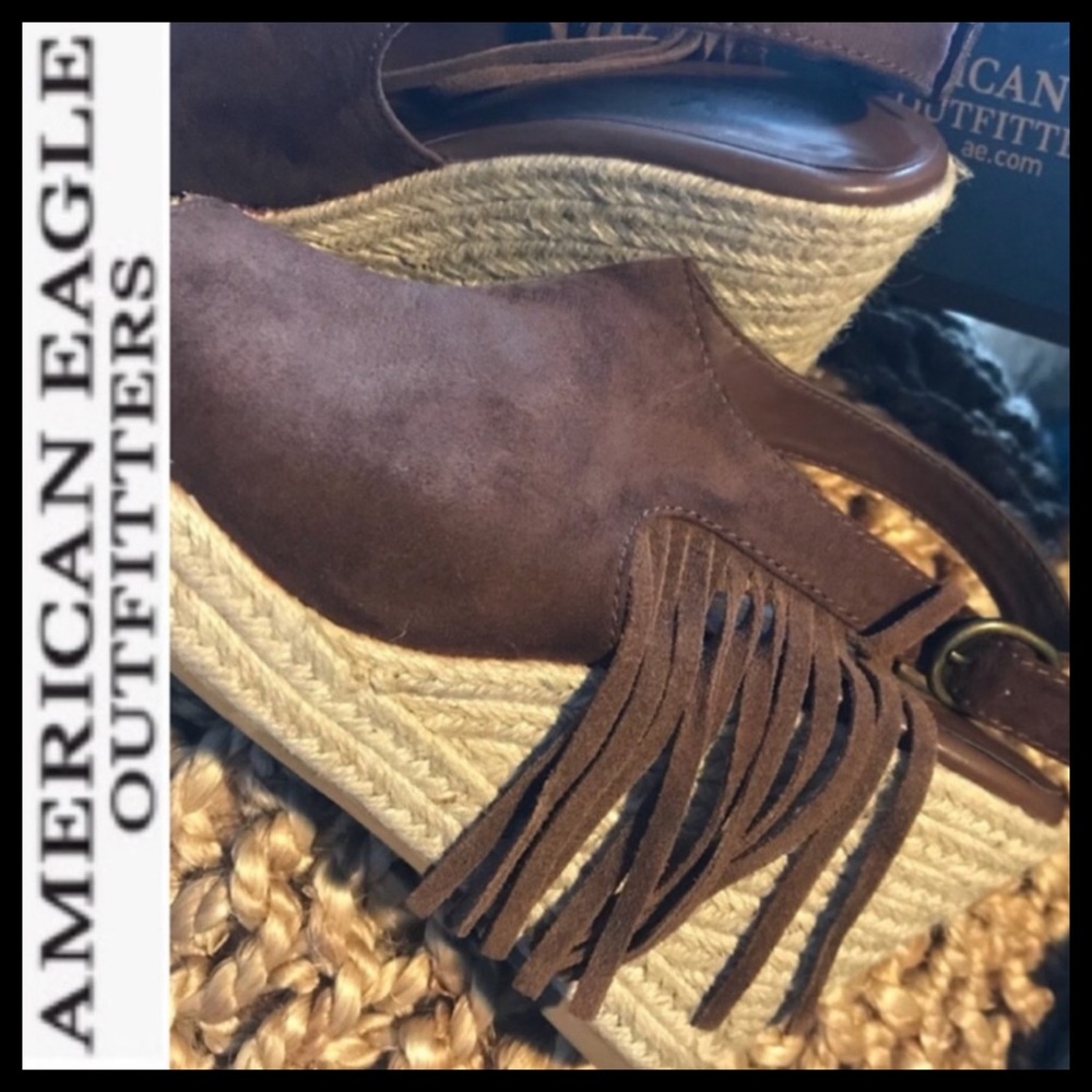AEO Suede Wedges w/ Fringe